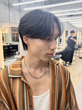 ロンドシエル 横浜(Lond ciel) men's/メンズ/フェザーパーマ/黒染め/韓国/ブルーブラック/横浜