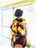 成人式 前撮り 振袖着付け