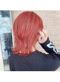 シャイニーピンクウルフカット