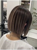 大人可愛い丸みショートデザインハイライトオージュア【錦糸町】