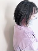 重めボブ×明るめイヤリングカラー→白井　涼貴