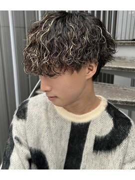波巻きスパイラルパーマ　ハイライト　名古屋駅/名駅/メンズ