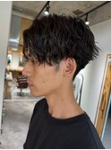 ニュアンスパーマの分けヘア