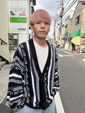 アイズ 海老名(AIZU) ホワイトピンク ブリーチ カラー マッシュ ナチュラル 眉毛