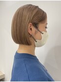 切りっぱなしボブミニボブハイトーンボブ前髪なしイメチェン