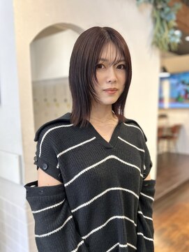 ココロクレド(COCOLO credo) 顔まわりレイヤーボブ × チェリーブラウン