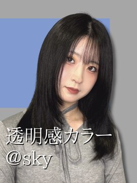 スカイ(SKY) 髪質改善縮毛矯正韓国風レイヤーカットダブルカラーベージュ