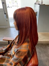 カルム ヘアー レーヴ(Calm hair reve) 【Utsumi】フェイスフレーミング×ブラック×オレンジ