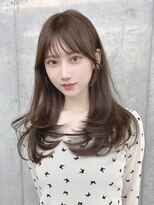 アイシー 表参道(ICY)&nbsp;韓国っぽワンカールヘア＊レイヤーカット顔周りカットベージュ