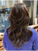 似合わせカットうるツヤロングレイヤーナチュラルカール　着物