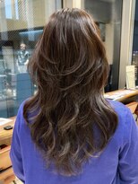 似合わせカットうるツヤロングレイヤーナチュラルカール　着物