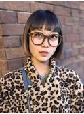 切りっぱなしボブ×パーマ落とし