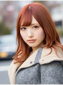 小顔外ハネミディアムアッシュ20代30代40代くびれミディ韓国ヘア