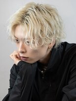 エイド 恵比寿(aid) メンズミルクティーベージュ無造作マッシュウルフショート