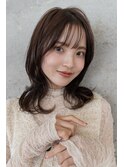 レイヤーカットハッシュカット顔まわりミディアムロング