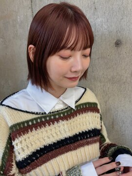 ガーデン 銀座(GARDEN) ボブ ボブレイヤー 顔まわりカット 前髪 ボルドー レイヤー