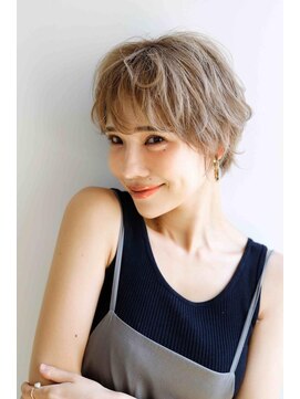 ムウ 難波(MOU) ショート暗めカラーグランマッシュデザインカラー20代30代40代