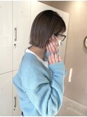 切りっぱなしボブ 髪質改善 オリーブベージュ グレージュ