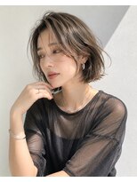 アッシュ 学芸大学店(Ash) ボブ/大人女性/グレーアッシュ/白髪ぼかしハイライト/脱白髪染め