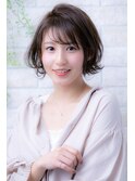 オリーブカラーくすみブルーシークレットグラデーショングラボブ