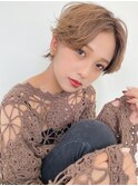 小顔に見えるハンサムショート/センターパート