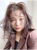 ふわふわボブ_チェリーブラウンフェミニンロング_58896