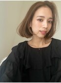 20代 30代 40代 ミルクティーベージュ 金髪ボブ 髪質改善 超音波