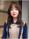 レイヤーロング インナーカラー エアリーロング 前髪カット