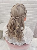 編み込みりぼんカチューシャ＊まゆ