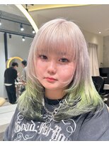 ロンド レア 天神大名店(Lond Le’a) デザインカラー/レイヤーカット/ウェットヘア/オリーブベージュ