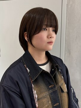 ヨーク(YOKE) 【YOKE】ショートボブ丸みボブブラウンベージュ透明感カラー20代