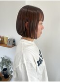 ブラウンベージュカラー×ボブ
