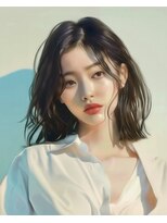 アールイーノウン 阿倍野区昭和町店(re; nown)&nbsp;小顔レイヤーミディアム20代30代40代 韓国風くびれヘア