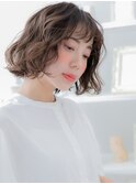 抜け感アースカラーゆるふわボブパーマA2越谷20代30代40代#14
