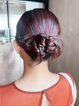 おくれ毛ロング暗めカラー韓国ヘア顔周りレイヤー_ba565021