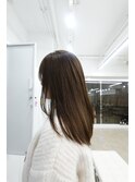 韓国顔まわりレイヤーカットグレージュオリーブベージュブラウン