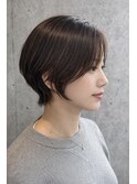 小顔見え丸み大人クールショート