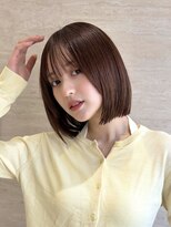パルス ヨコハマ(PULSE yokohama) 外ハネパツっと切りっぱなしレイヤーボブタッセルボブ丸顔面長
