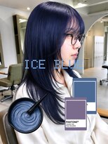 コード 四条河原町駅店(CHORD)&nbsp;アイスブルー ロングレイヤー 顔まわりレイヤー 韓国ヘア
