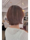 肌映えオレンジブラウン×外はねミニボブ