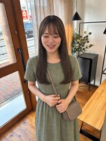 ハクア(HAKUA)&nbsp;オリーブカラー×サイドバングロング