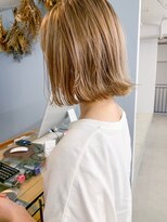 ヴェルダ 池袋店(verda)&nbsp;透け感ペールベージュ×切りっぱなしボブ＊fukuda