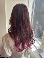 エンレイ(enRei) 大人かわいいゆるふわカールレッドイルミナカラーグラデーション