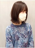 切りっぱなし前下りボブ _ シースルーバング