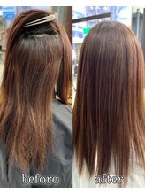 "髪質改善酸性縮毛矯正"のリアルなbefore,after 【吉祥寺/吉祥寺駅/学割U24】