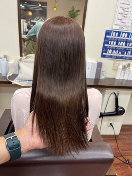 アローズ 玉名店(arose) ココアブラウン×テラコッタ大人可愛いロング20代30代40代