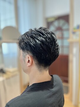 スピカ(Spica) メンズツーブロック黒髪オールバック