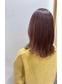 吉川/ちょっぴりレイヤー/波巻き/ピンクブラウン/顔周りレイヤー