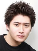 ベリショスパイキーショートべリーショートアップバングメンズ