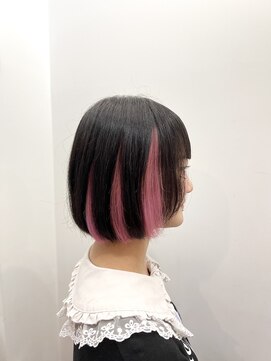 ラフ 原宿(L.a.a.g.f harajuku) インナーカラー ショートボブ Sakura Pink@原宿